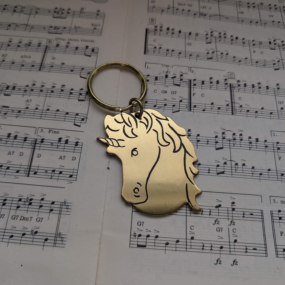 Gold Unicorn Keychain